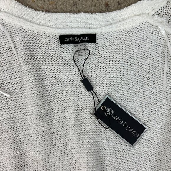 NEW Cable & Gauge Off White Knit Cardigan Sweater Relaxed Size XL Women's - Picture 5 of 5